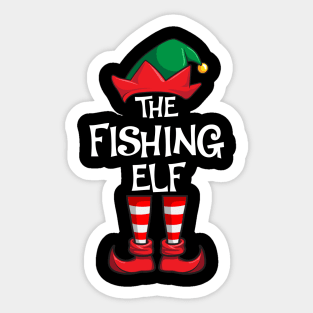 Fishing Elf Matching Family Christmas Sticker